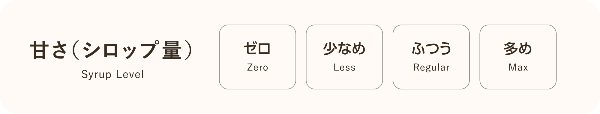 シロップ量 Syrup Level